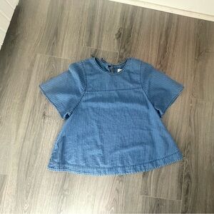 J. Crew Indigo Swing Top Chambray blouse 100% Cotton Women’s Size S Preppy